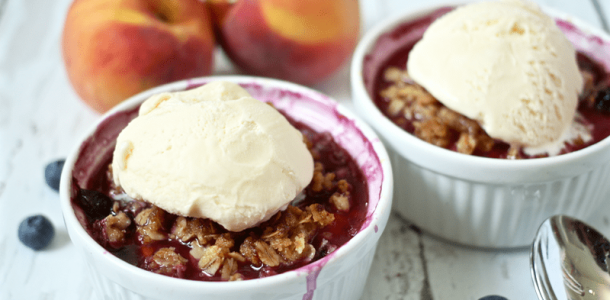 Peach-blueberry-crumbles